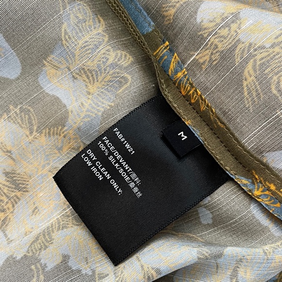 Lafayette 148 New York Olive Floral Sleeveless Silk Top Size Medium - Picture 10 of 10